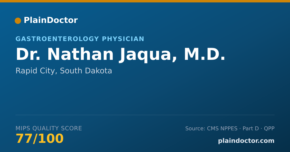 Shareable card for Nathan Jaqua, M.D. - Gastroenterology Physician, Rapid City, SD
