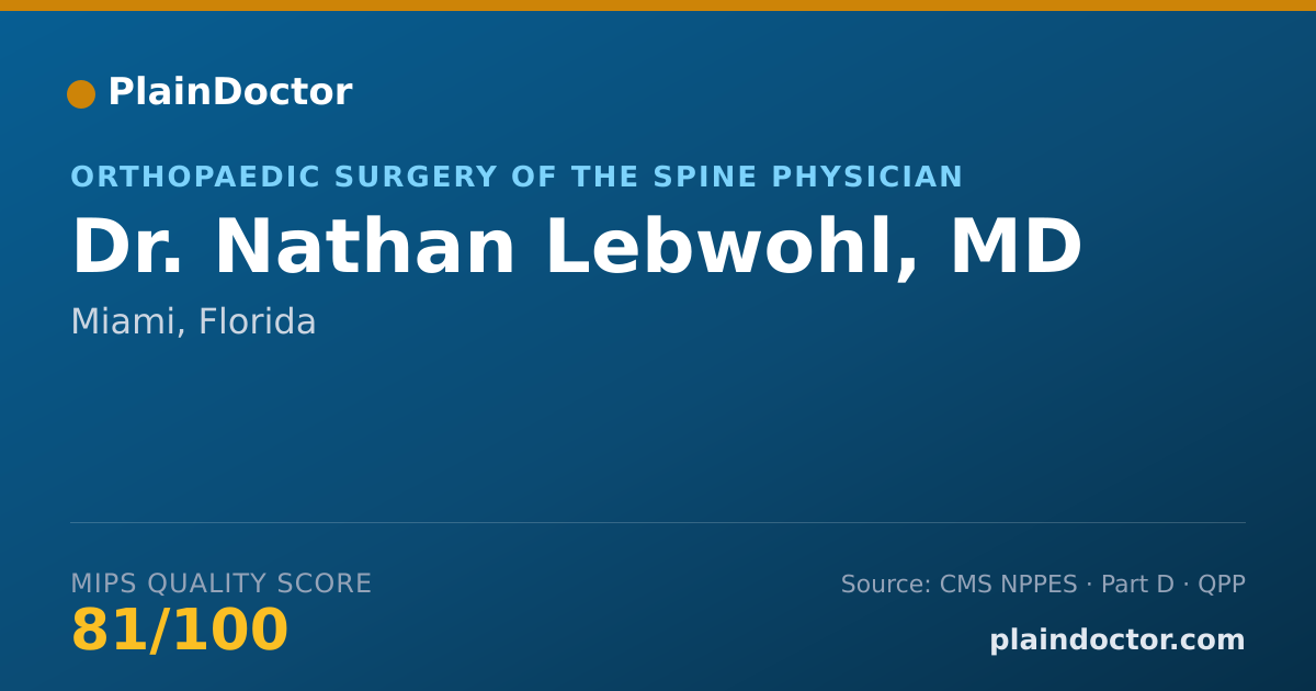 Shareable card for Nathan Lebwohl, MD - Orthopaedic Surgery of the Spine Physician, Miami, FL