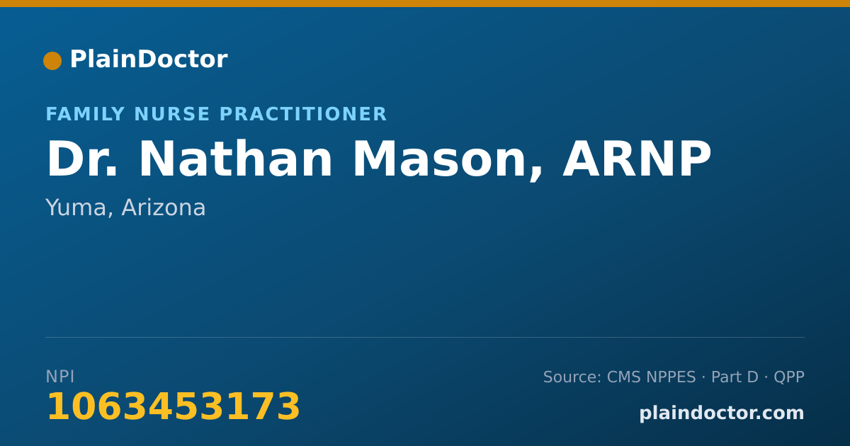 Shareable card for Nathan Mason, ARNP - Family Nurse Practitioner, Yuma, AZ