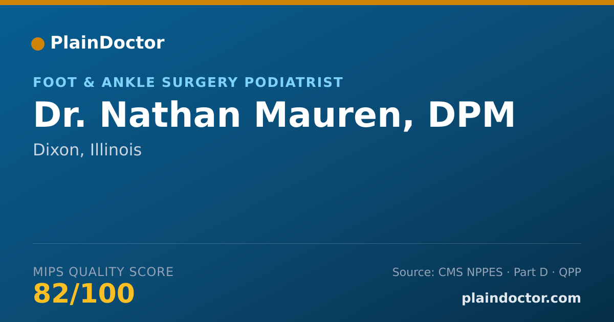 Shareable card for Nathan Mauren, DPM - Foot & Ankle Surgery Podiatrist, Dixon, IL