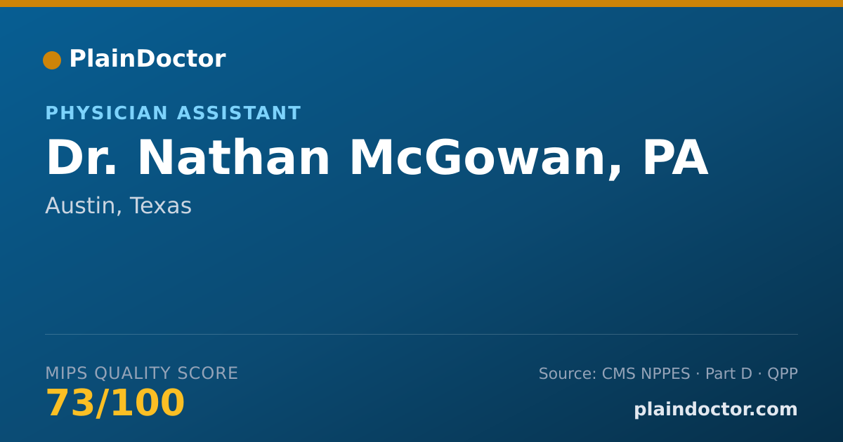Shareable card for Nathan McGowan, PA - Physician Assistant, Austin, TX