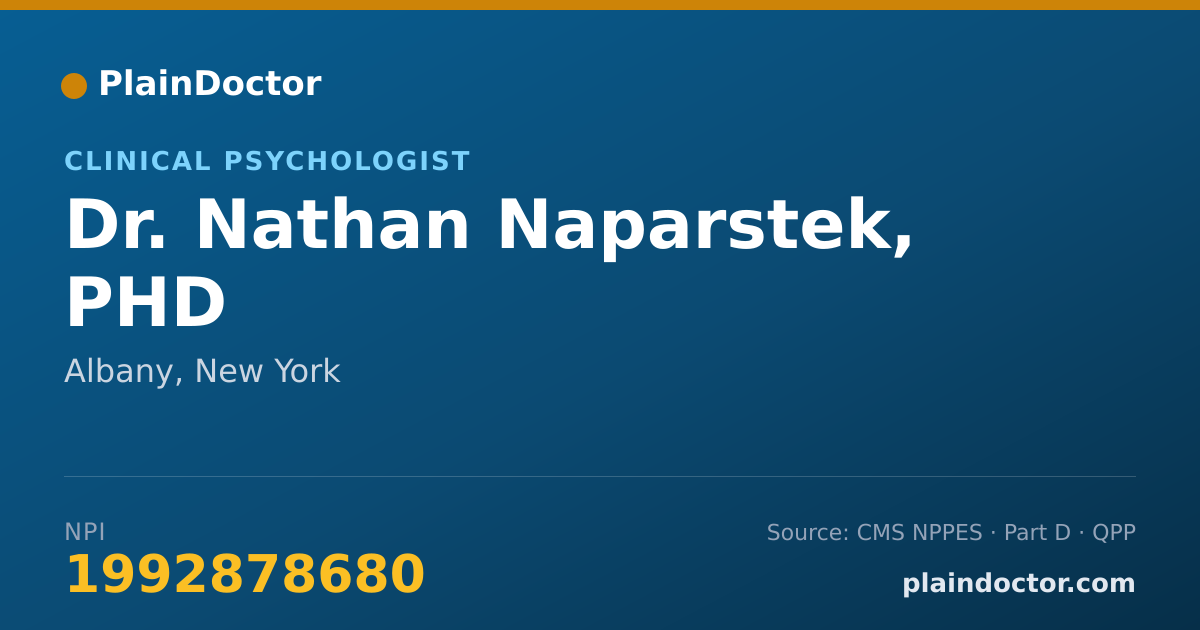 Shareable card for Nathan Naparstek, PHD - Clinical Psychologist, Albany, NY