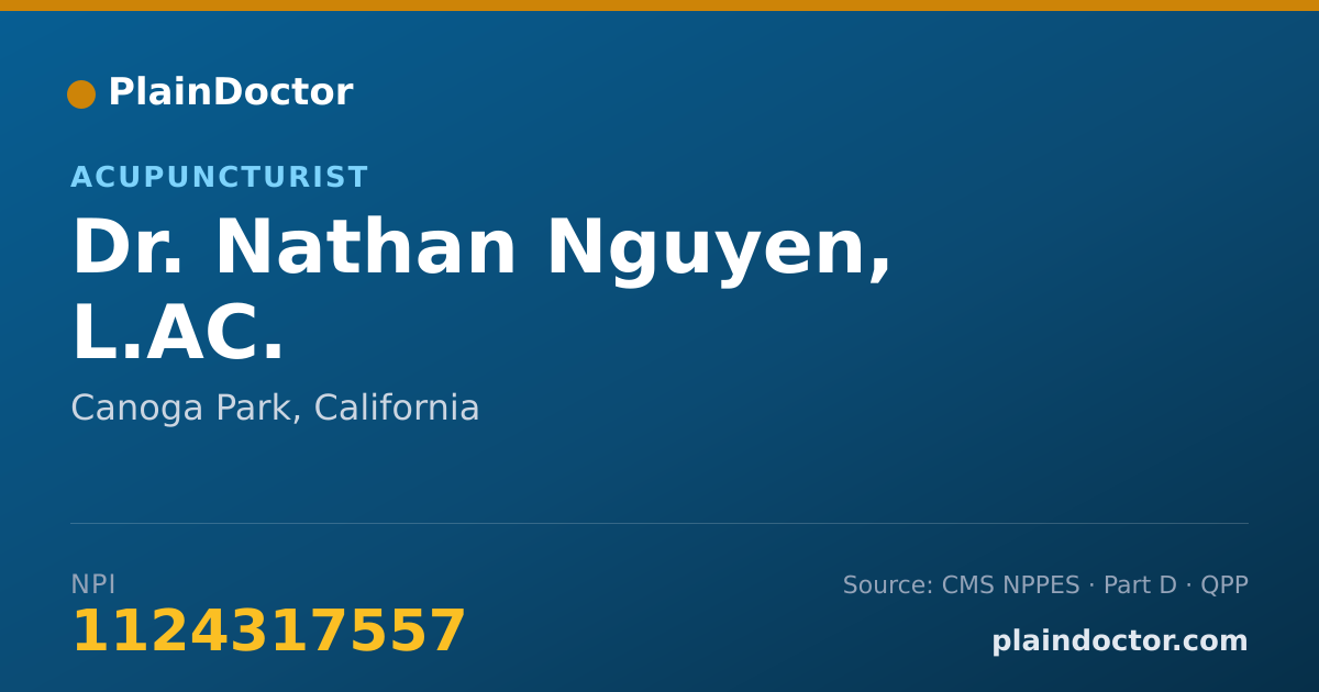 Shareable card for Nathan Nguyen, L.AC. - Acupuncturist, Canoga Park, CA