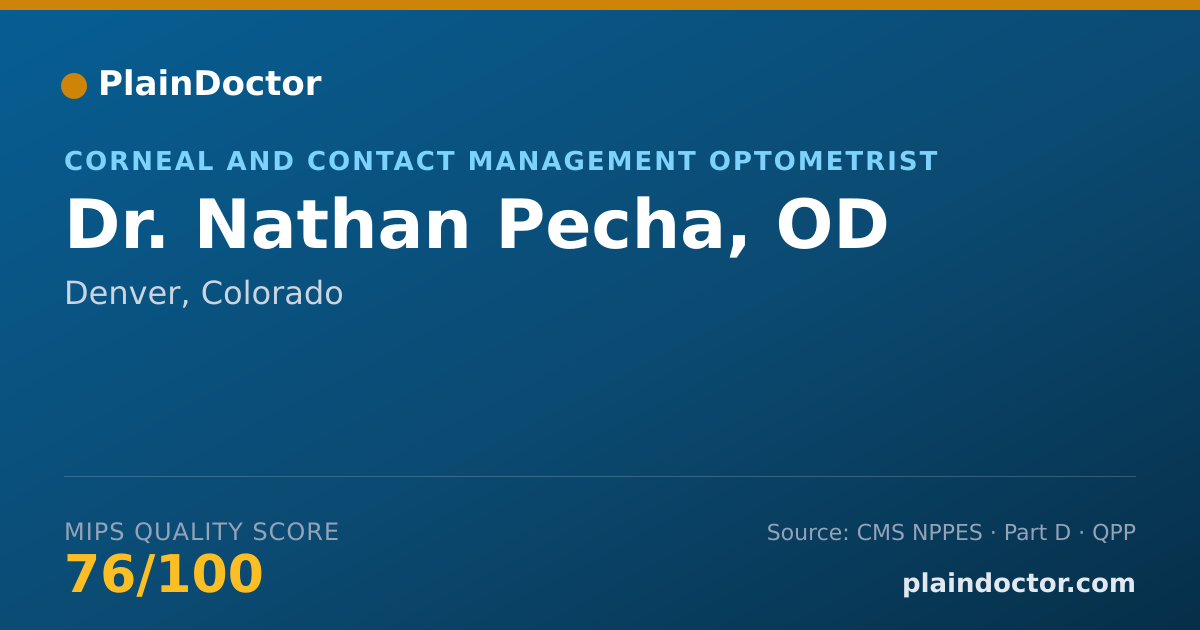 Shareable card for Nathan Pecha, OD - Corneal and Contact Management Optometrist, Denver, CO
