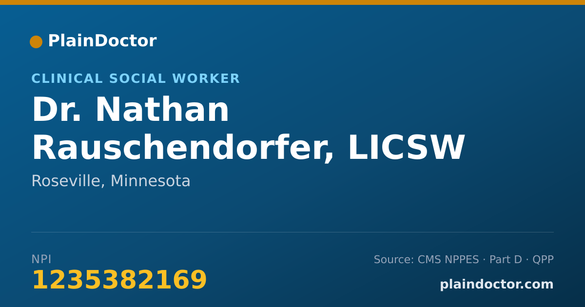 Shareable card for Nathan Rauschendorfer, LICSW - Clinical Social Worker, Roseville, MN