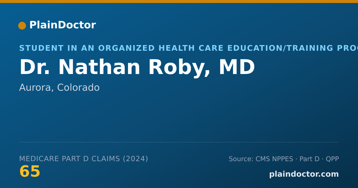 Shareable card for Nathan Roby, MD - Student in an Organized Health Care Education/Training Program, Aurora, CO
