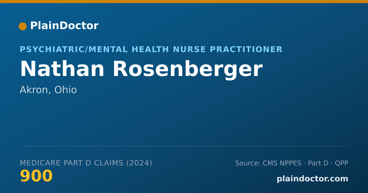 Shareable card for Nathan Rosenberger - Psychiatric/Mental Health Nurse Practitioner, Akron, OH