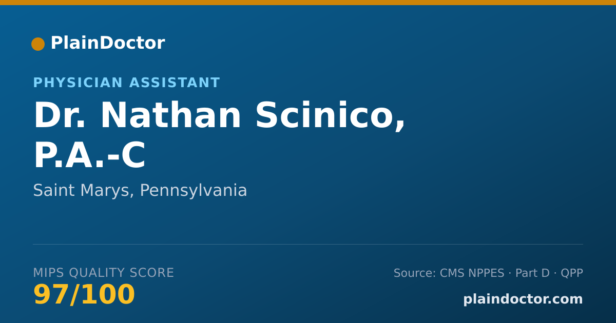 Shareable card for Nathan Scinico, P.A.-C - Physician Assistant, Saint Marys, PA