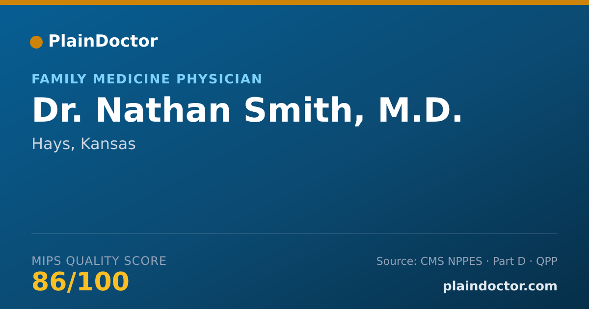 Shareable card for Nathan Smith, M.D. - Family Medicine Physician, Hays, KS