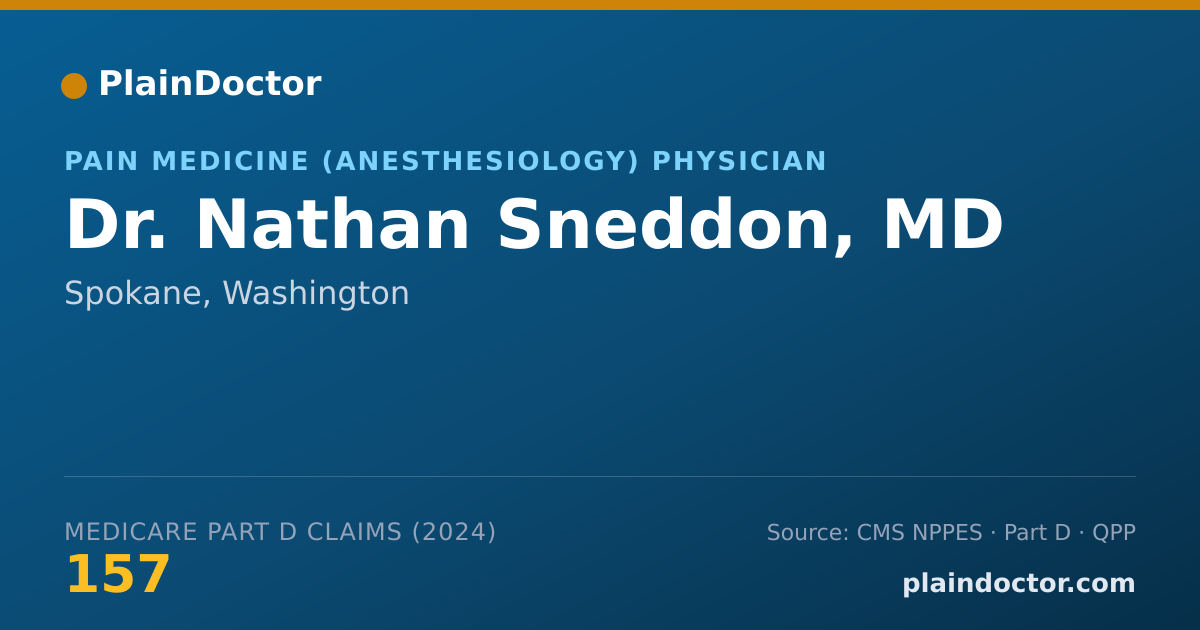 Shareable card for Nathan Sneddon, MD - Pain Medicine (Anesthesiology) Physician, Spokane, WA