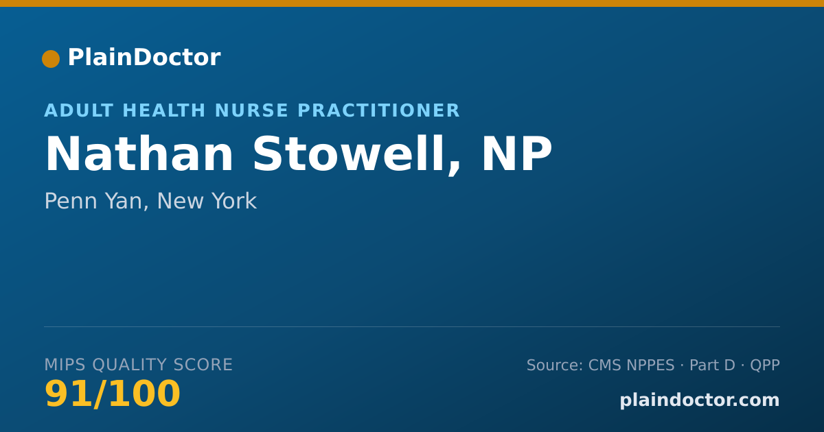 Shareable card for Nathan Stowell, NP - Adult Health Nurse Practitioner, Penn Yan, NY