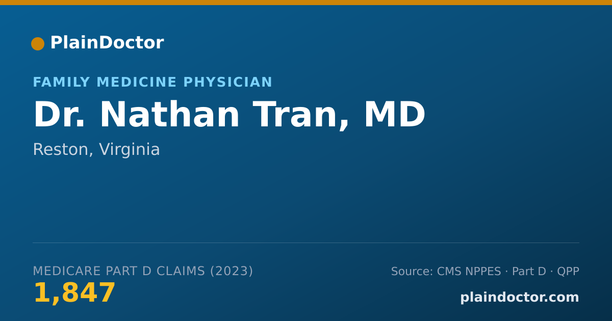Shareable card for Nathan Tran, MD - Family Medicine Physician, Reston, VA