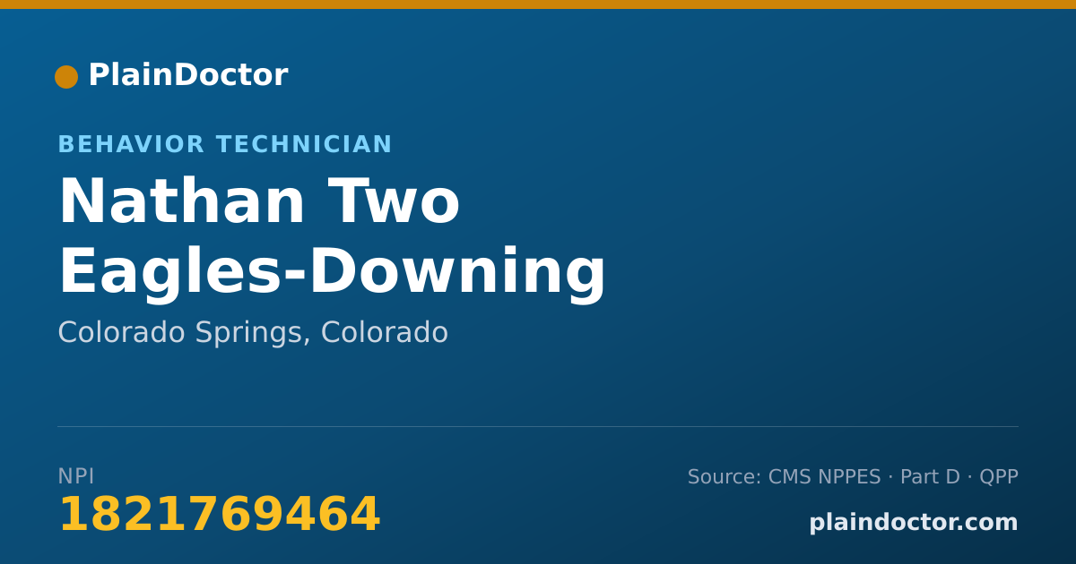 Shareable card for Nathan Two Eagles-Downing - Behavior Technician, Colorado Springs, CO
