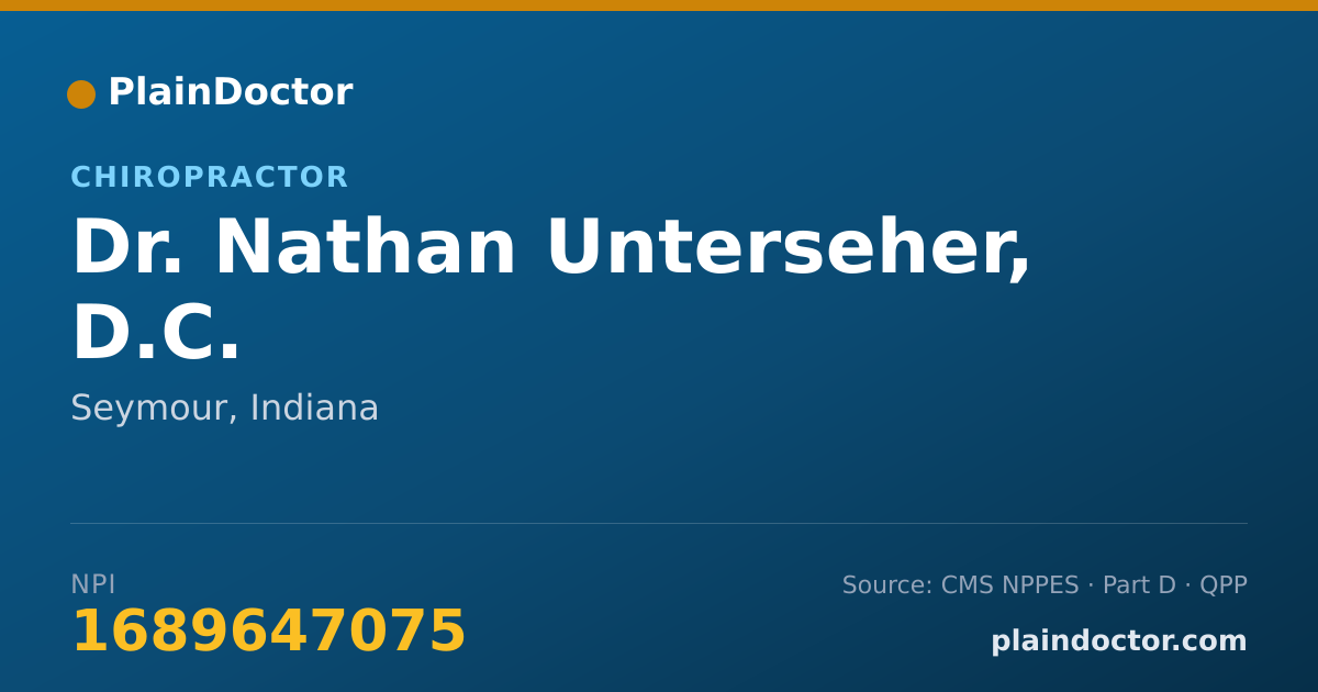 Shareable card for Nathan Unterseher, D.C. - Chiropractor, Seymour, IN