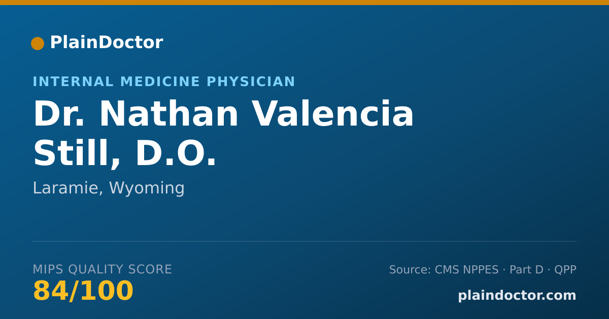 Shareable card for Nathan Valencia Still, D.O. - Internal Medicine Physician, Laramie, WY