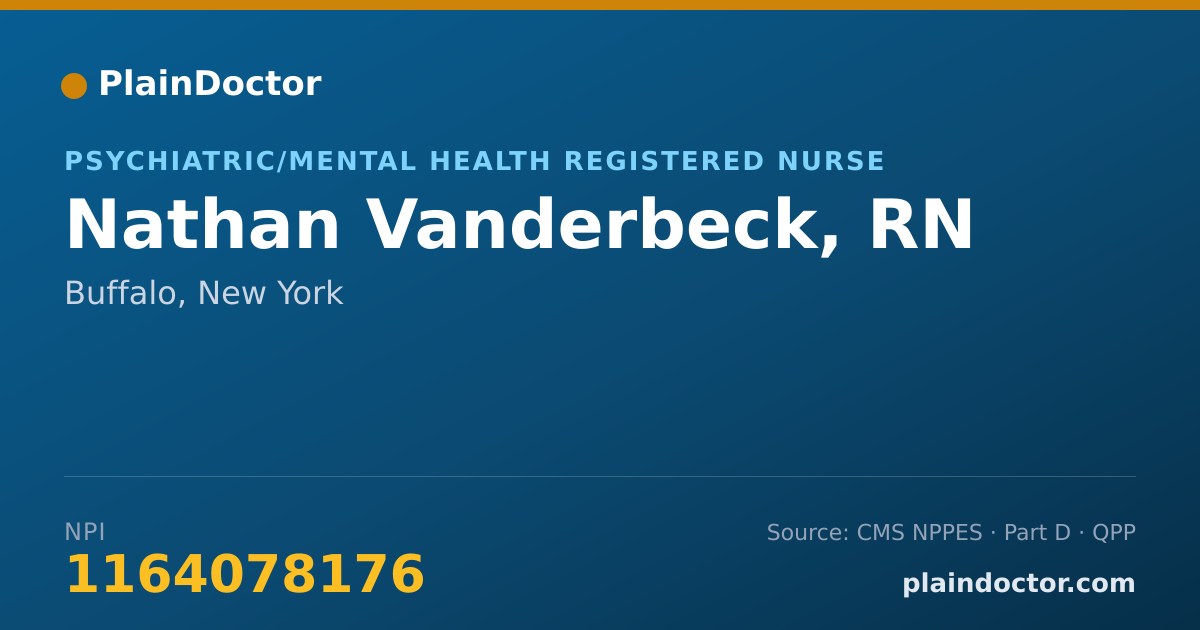 Shareable card for Nathan Vanderbeck, RN - Psychiatric/Mental Health Registered Nurse, Buffalo, NY