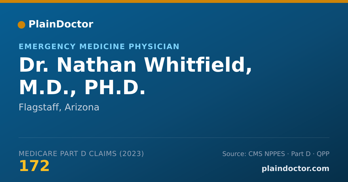 Shareable card for Nathan Whitfield, M.D., PH.D. - Emergency Medicine Physician, Flagstaff, AZ