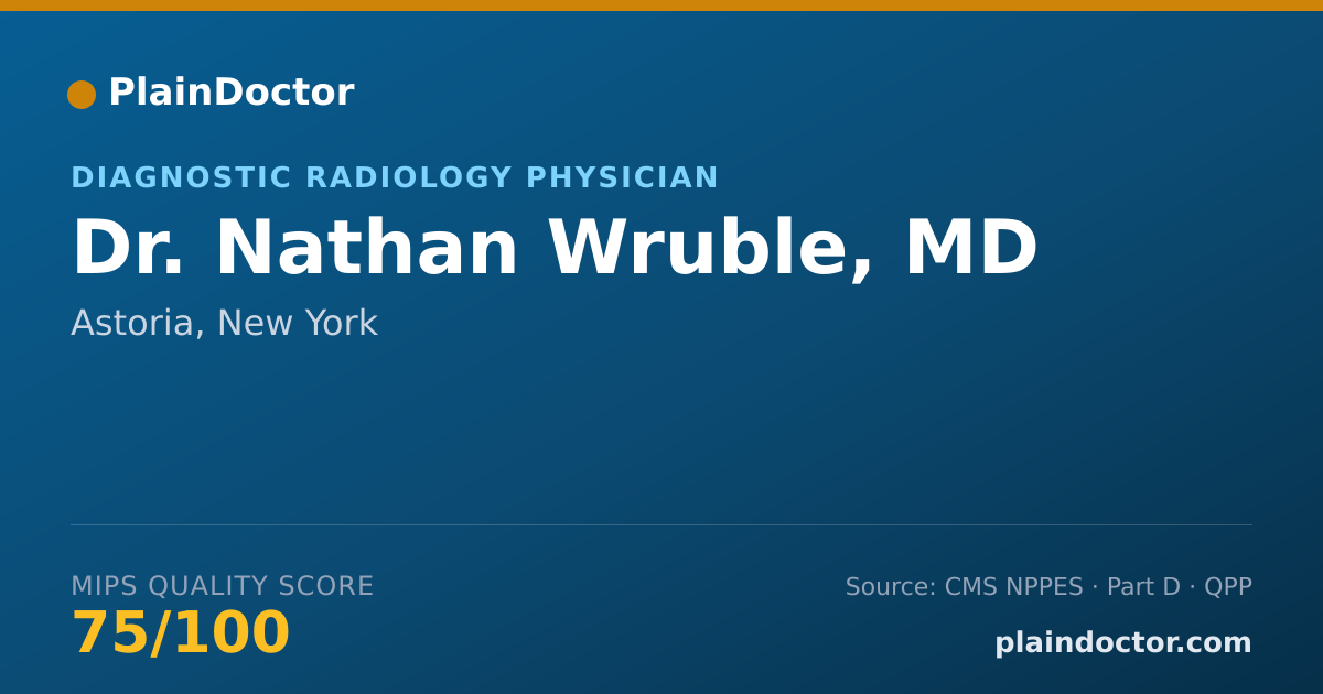 Shareable card for Nathan Wruble, MD - Diagnostic Radiology Physician, Astoria, NY