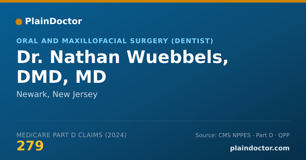 Shareable card for Nathan Wuebbels, DMD, MD - Dentist, Newark, NJ