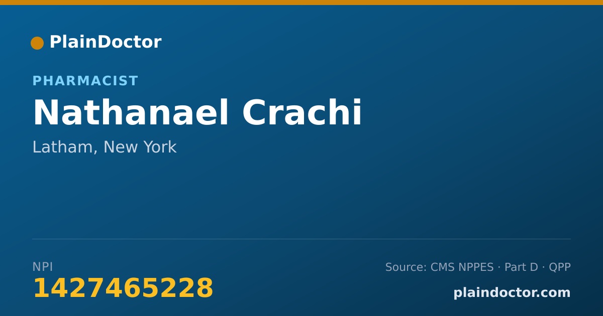 Shareable card for Nathanael Crachi - Pharmacist, Latham, NY