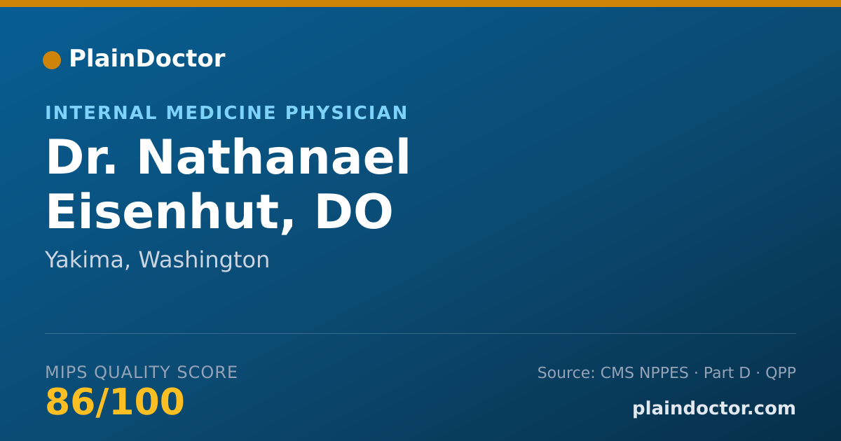 Shareable card for Nathanael Eisenhut, DO - Internal Medicine Physician, Yakima, WA