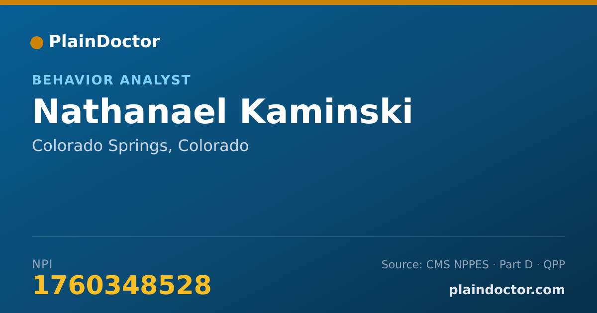 Shareable card for Nathanael Kaminski - Behavior Analyst, Colorado Springs, CO