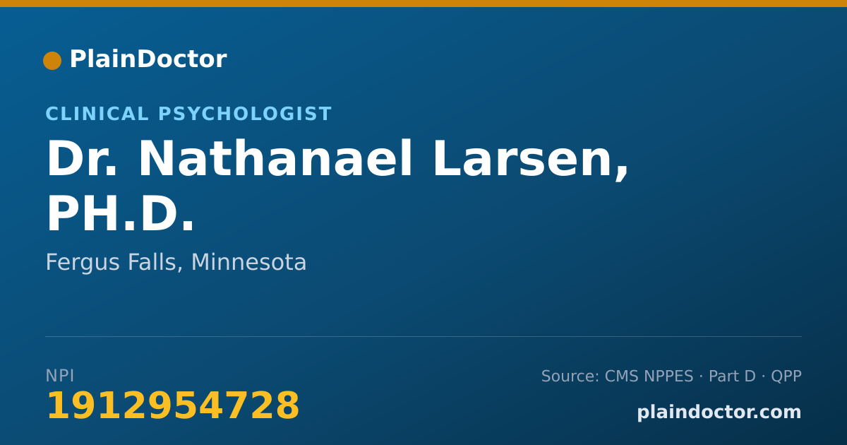 Shareable card for Nathanael Larsen, PH.D. - Clinical Psychologist, Fergus Falls, MN