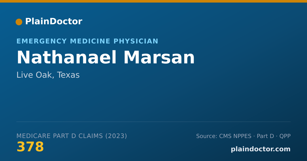 Shareable card for Nathanael Marsan - Emergency Medicine Physician, Live Oak, TX