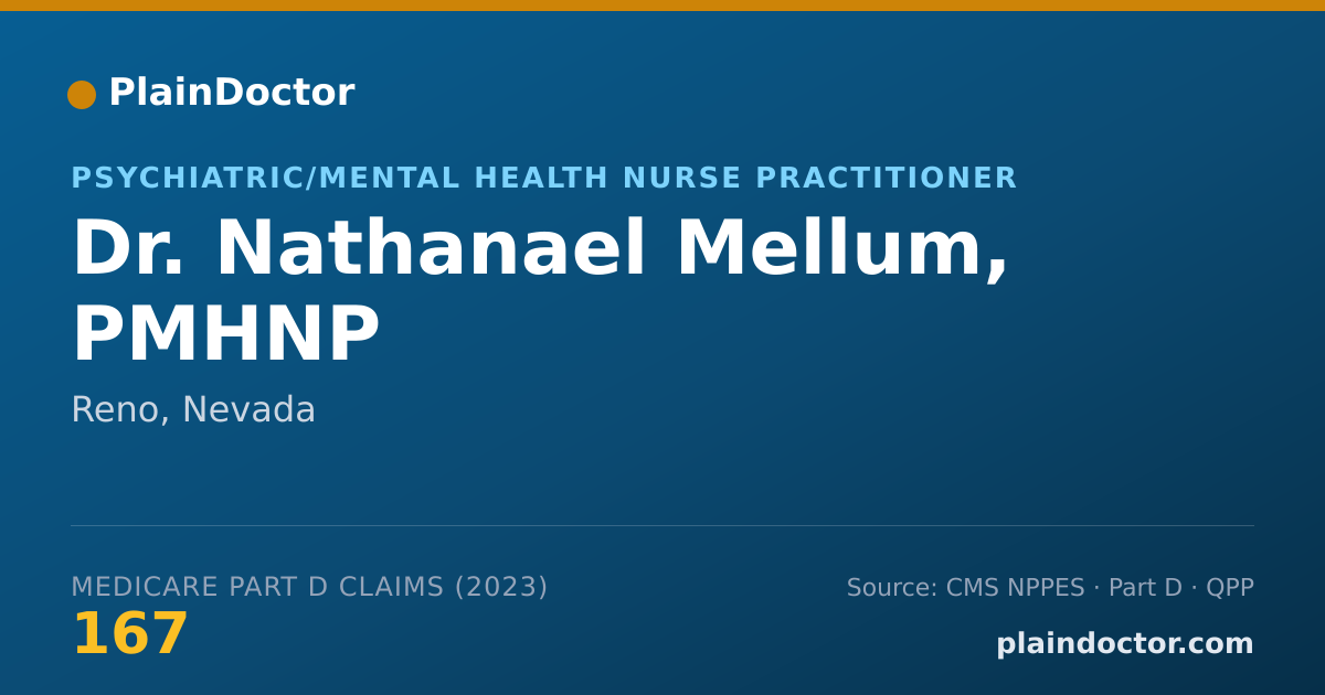 Shareable card for Nathanael Mellum, PMHNP - Psychiatric/Mental Health Nurse Practitioner, Reno, NV