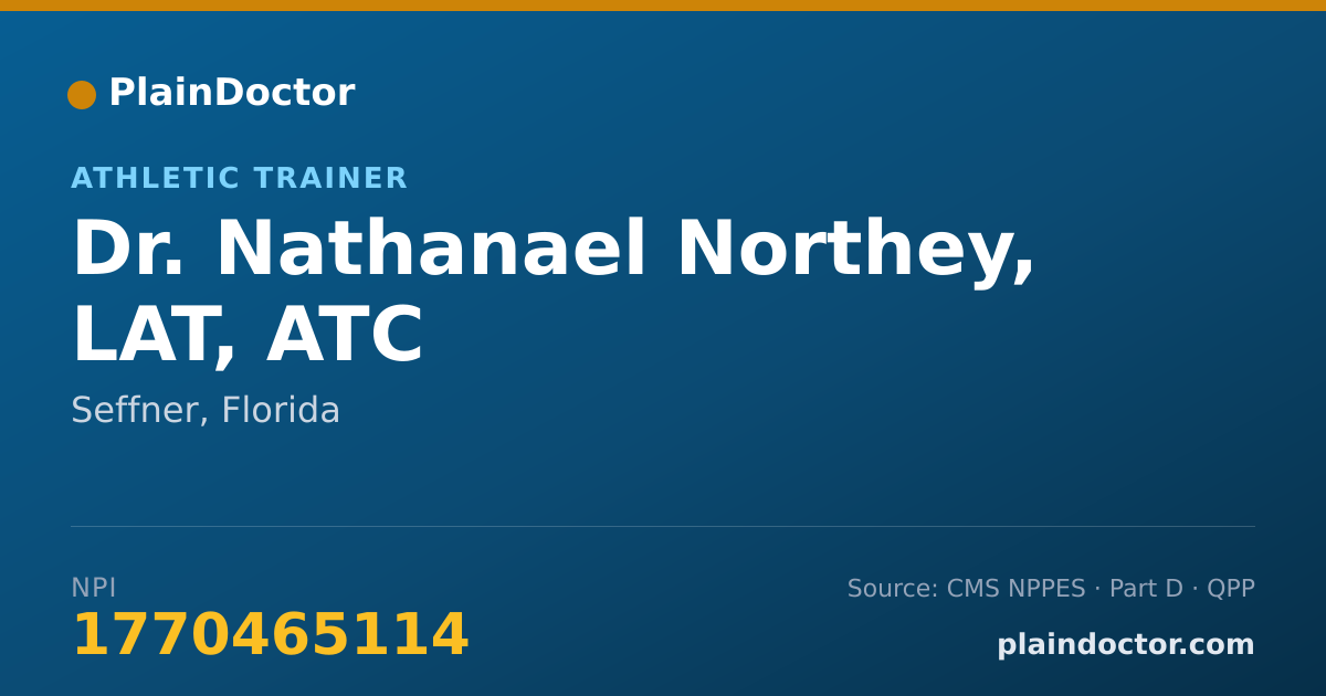 Shareable card for Nathanael Northey, LAT, ATC - Athletic Trainer, Seffner, FL