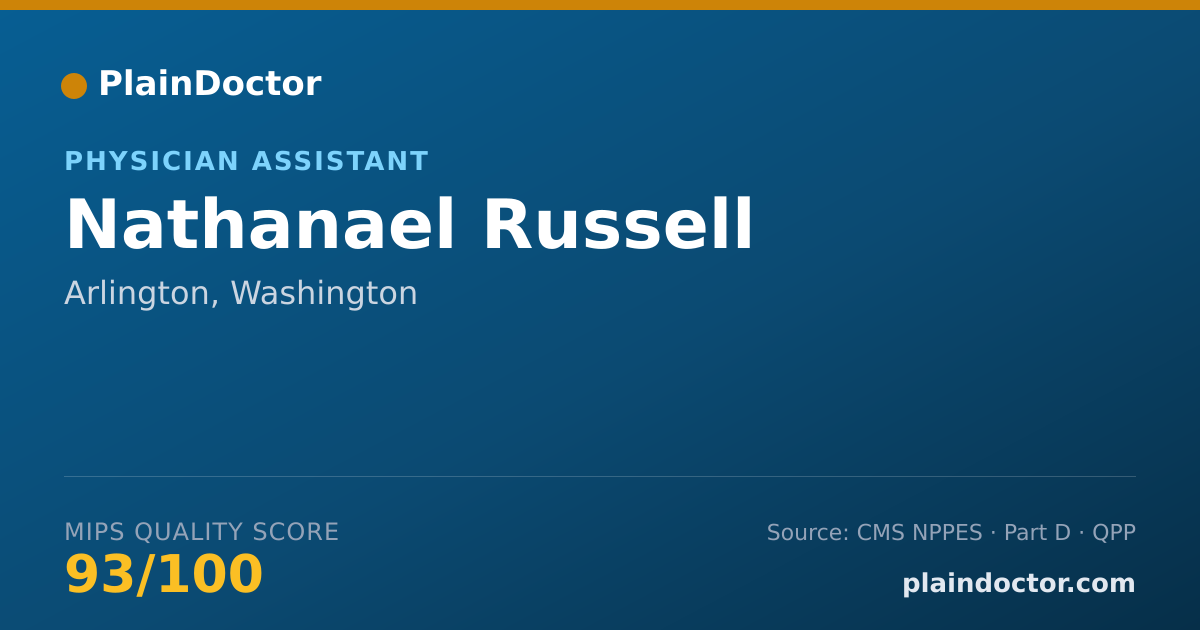 Shareable card for Nathanael Russell - Physician Assistant, Arlington, WA