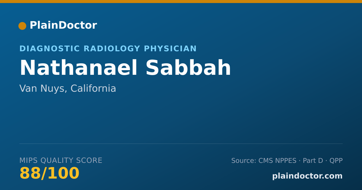Shareable card for Nathanael Sabbah - Diagnostic Radiology Physician, Van Nuys, CA