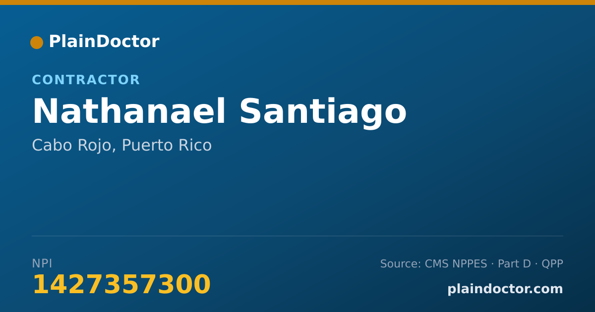 Shareable card for Nathanael Santiago - Contractor, Cabo Rojo, PR