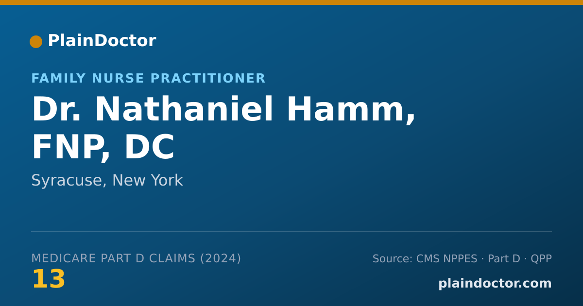 Shareable card for Nathaniel Hamm, FNP, DC - Chiropractor, Syracuse, NY