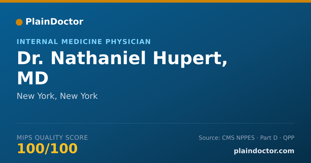 Shareable card for Nathaniel Hupert, MD - Internal Medicine Physician, New York, NY