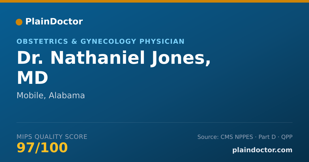 Shareable card for Nathaniel Jones, MD - Obstetrics & Gynecology Physician, Mobile, AL