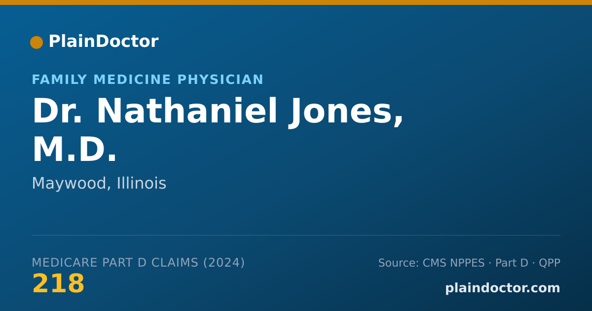 Shareable card for Nathaniel Jones, M.D. - Family Medicine Physician, Maywood, IL