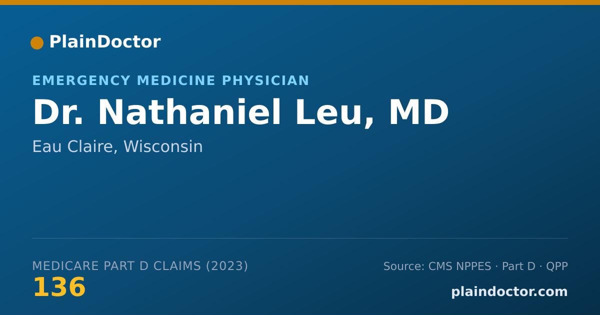 Shareable card for Nathaniel Leu, MD - Emergency Medicine Physician, Eau Claire, WI
