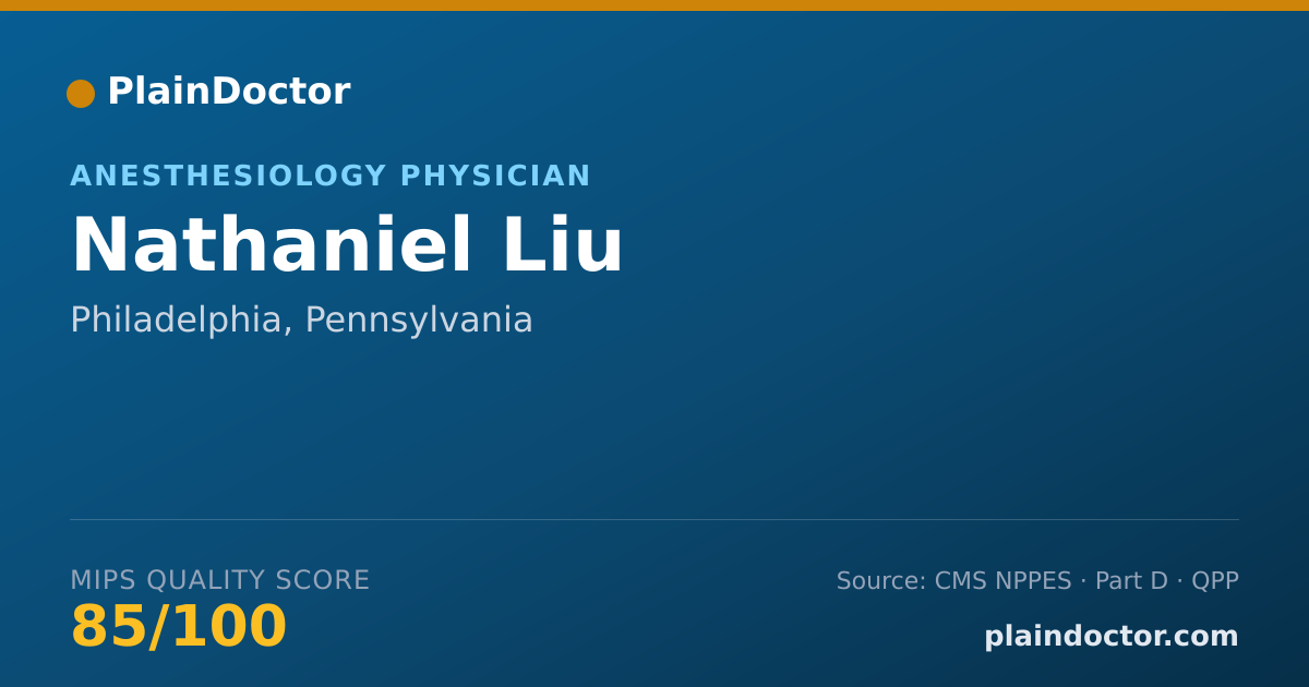 Shareable card for Nathaniel Liu - Surgery Physician, Philadelphia, PA