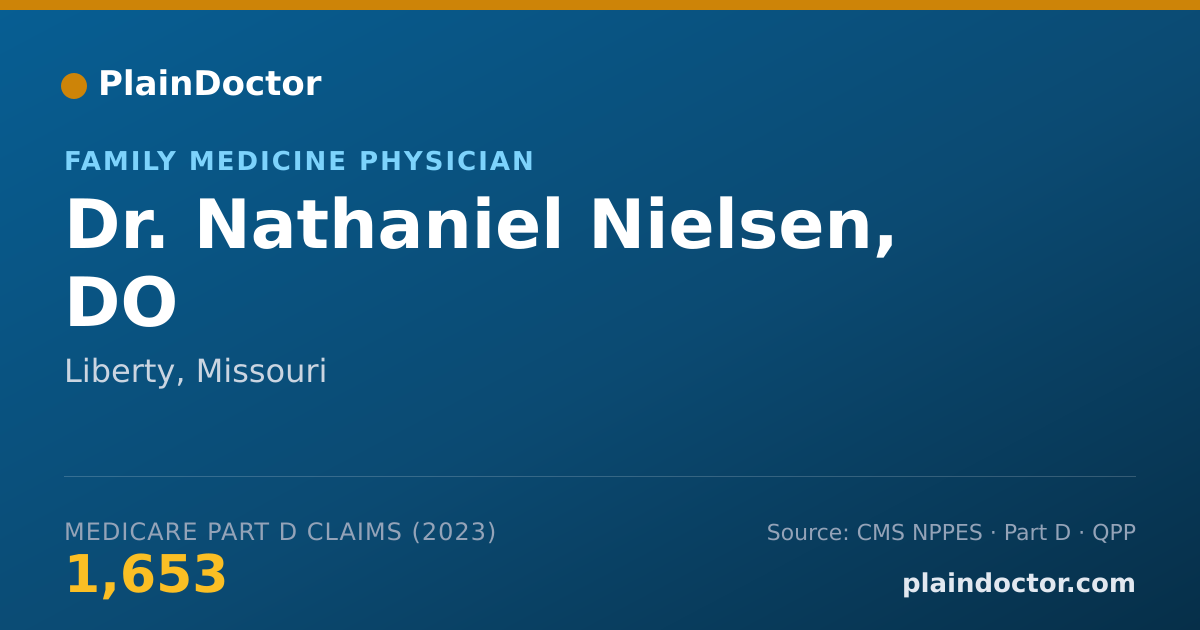Shareable card for Nathaniel Nielsen, DO - Family Medicine Physician, Liberty, MO