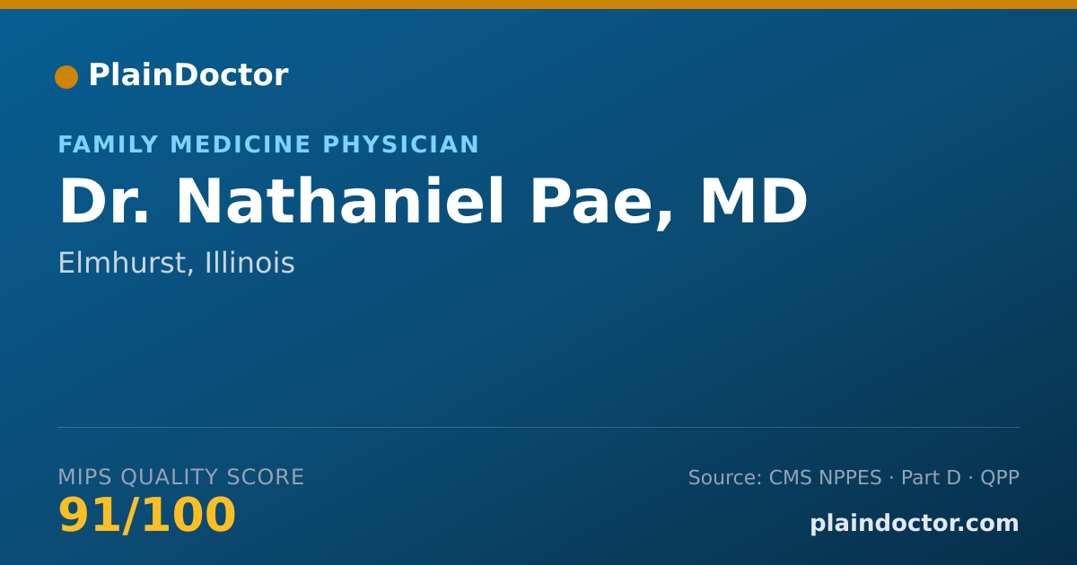 Shareable card for Nathaniel Pae, MD - Family Medicine Physician, Elmhurst, IL
