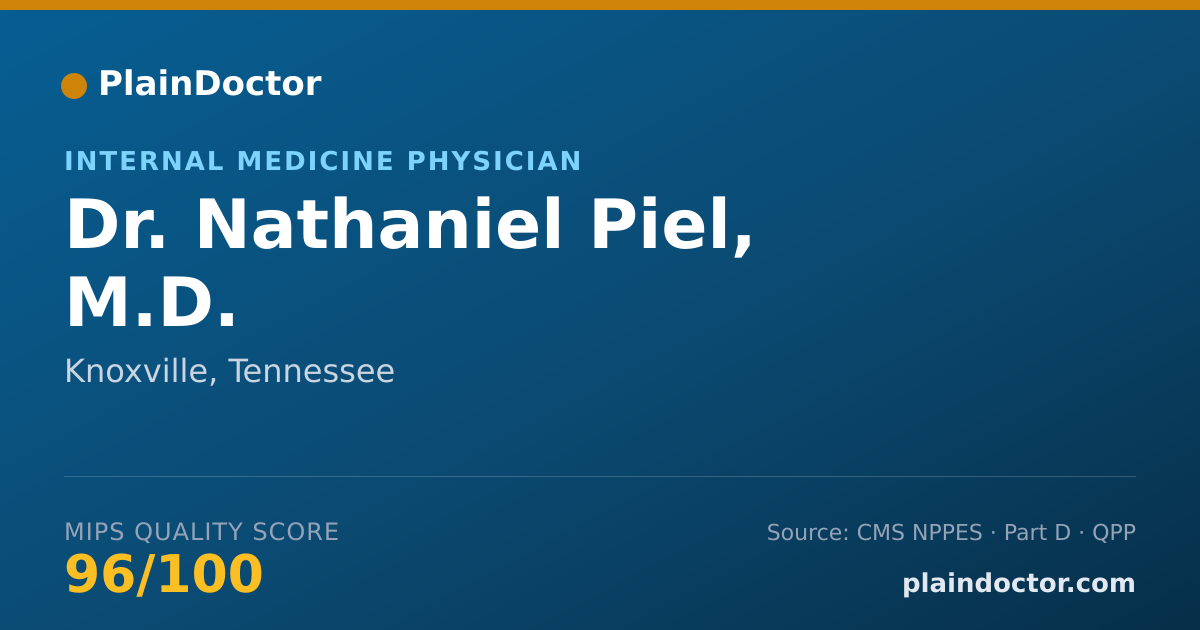 Shareable card for Nathaniel Piel, M.D. - Internal Medicine Physician, Knoxville, TN