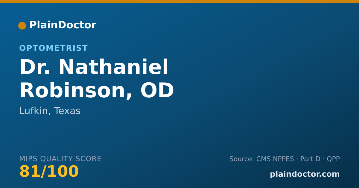 Shareable card for Nathaniel Robinson, OD - Optometrist, Lufkin, TX