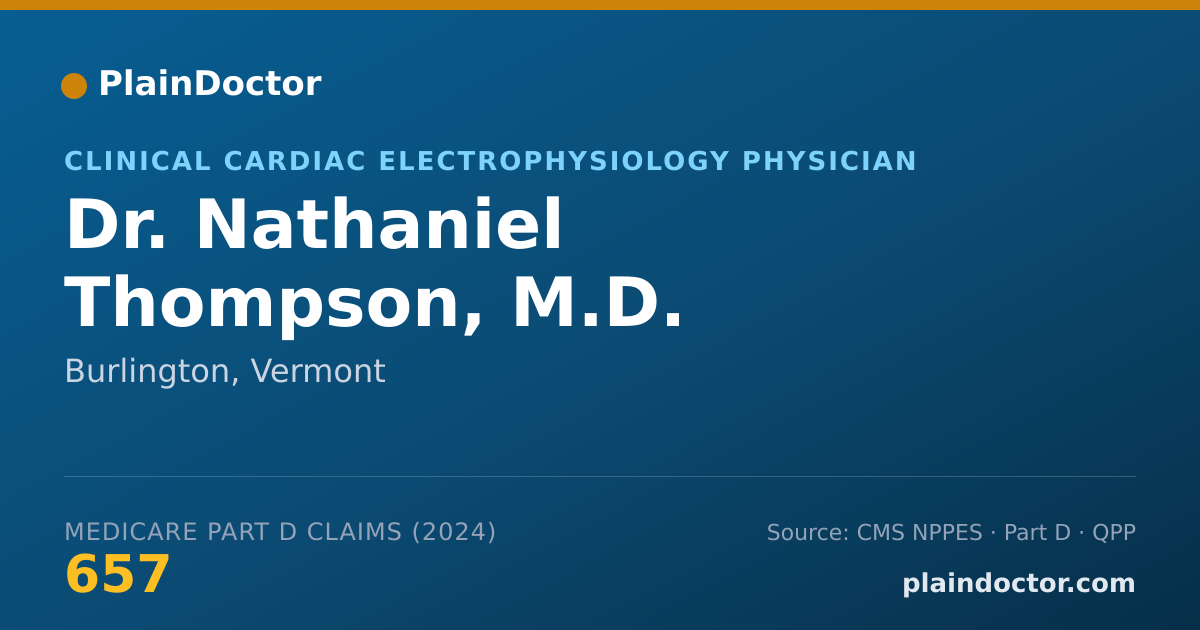 Shareable card for Nathaniel Thompson, M.D. - Clinical Cardiac Electrophysiology Physician, Burlington, VT