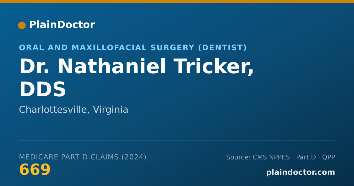 Shareable card for Nathaniel Tricker, DDS - Oral and Maxillofacial Surgery (Dentist), Charlottesville, VA