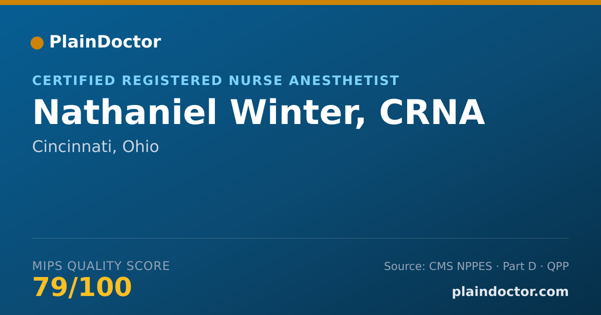Shareable card for Nathaniel Winter, CRNA - Registered Nurse, Cincinnati, OH
