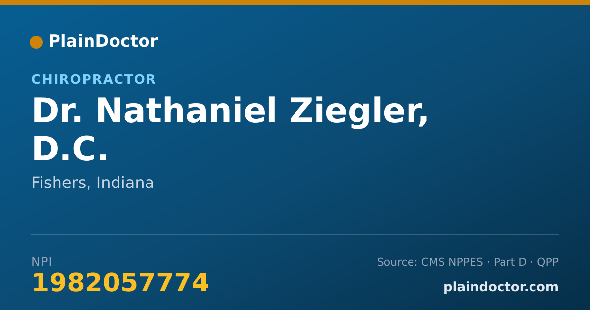 Shareable card for Nathaniel Ziegler, D.C. - Chiropractor, Fishers, IN