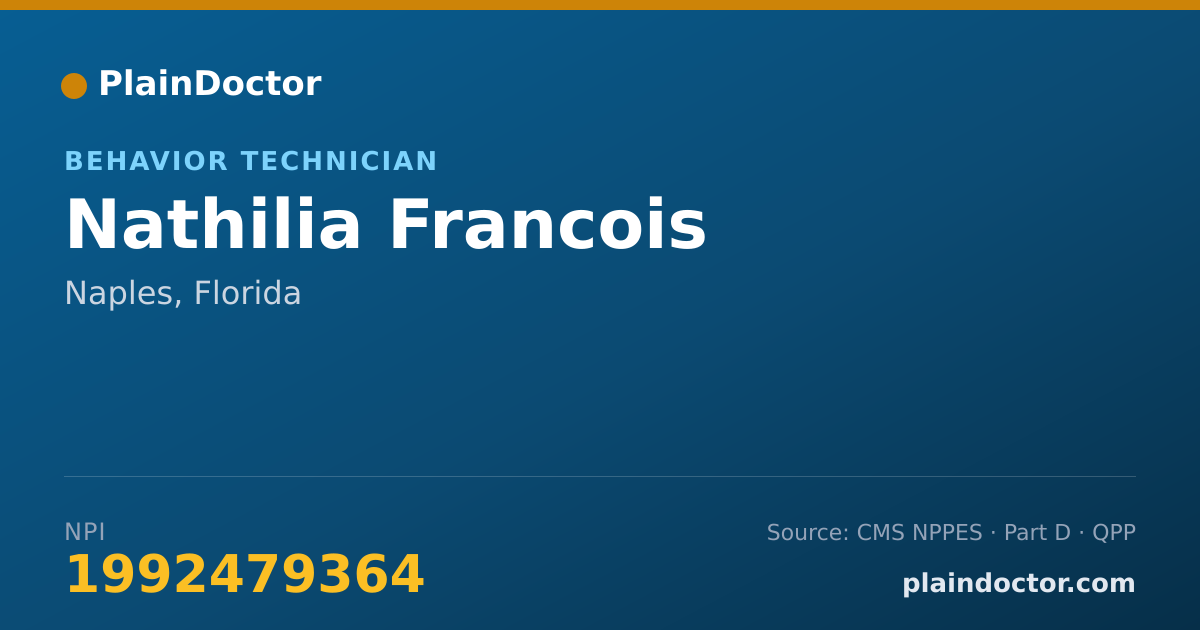 Shareable card for Nathilia Francois - Behavior Technician, Naples, FL