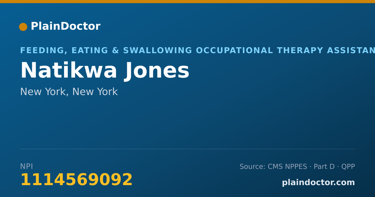 Shareable card for Natikwa Jones - Feeding, Eating & Swallowing Occupational Therapy Assistant, New York, NY