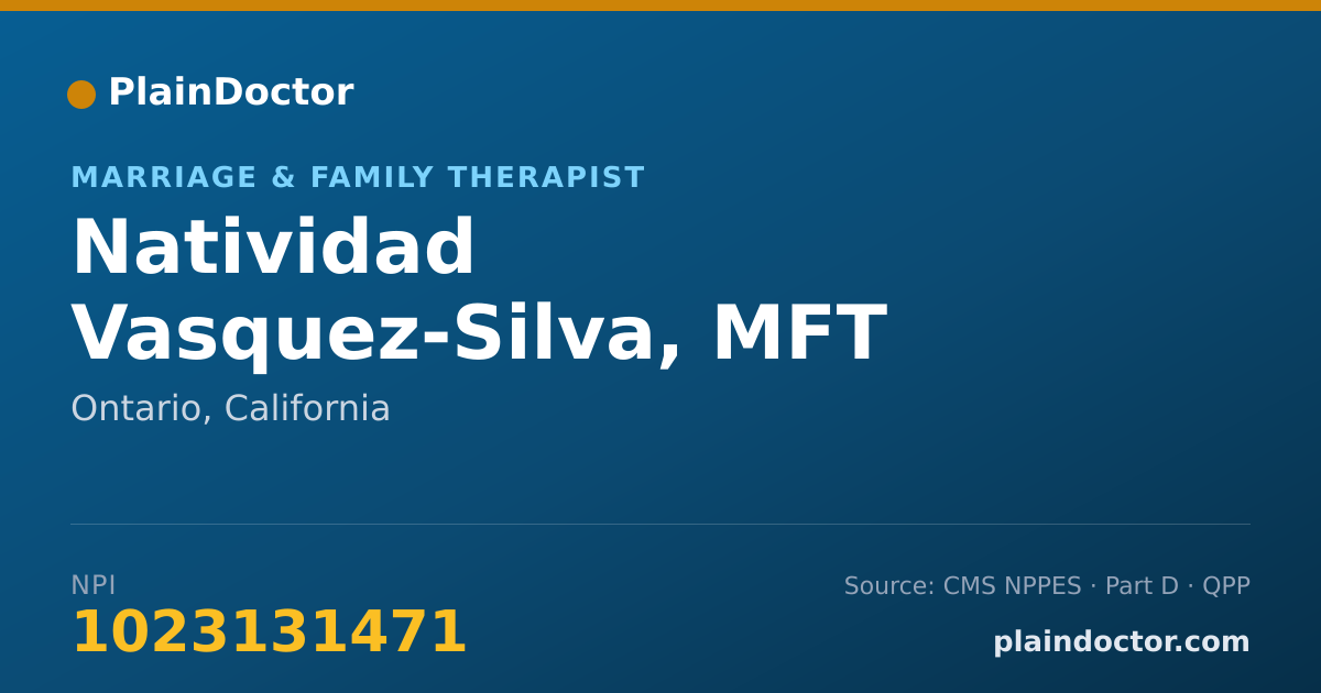 Shareable card for Natividad Vasquez-Silva, MFT - Marriage & Family Therapist, Ontario, CA